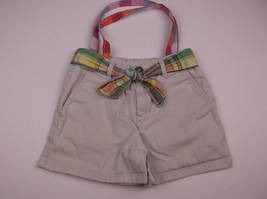 Handmade UPC Ycled Khaki Shorts Kids Purse 14 X 10 In Tote Pockets Bow Button - $4.99