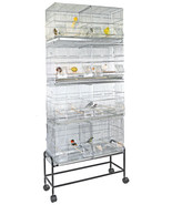 4 Of Galvanized Bird Finch Canary Breeder Breeding Center Divider Stand ... - $311.55