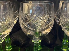 Set of 6 antique uranium christall shot glasses, marked all over - £141.65 GBP