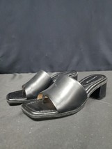 Alex Marie Black Leather Slip On Block Sandals Mules Shoes Sz 7.5 Barely... - $19.95