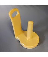Vintage Free Standing Paper Towel Holder Yellow With Handle 8.25&quot; Tall - $818.40 MXN