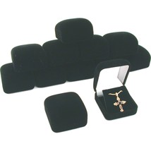 12 Black Flocked Earring Pendant Jewelry Gift Boxes - £22.34 GBP