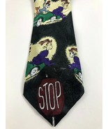 Dr. Seuss Cat In Hat Cartoon Silk Necktie Tie Stop Sign Green Car - £11.18 GBP