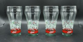 Lot of 4 Libbey Glass Coca Cola Christmas Pinecone Drinking Glasses 16oz Holiday - £11.86 GBP