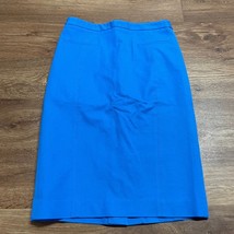 Banana Republic Solid Blue Pencil Skirt Cotton Womens Size 0 Career Work - $11.88