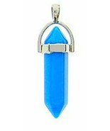 Carnelian Blue Crystal Natural  Gemstone Quartz Pendant Necklace   - £7.82 GBP
