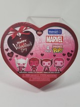 Funko Marvel Pocket Pop 4 Pack Valentine&#39;s Day Pink Figures Heart Box Thor Hulk - £9.72 GBP