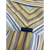 Ted Baker London Men Shirt Flip Cuff Button Up Long Sleeve Striped 17.5 34/35 XL - £19.44 GBP