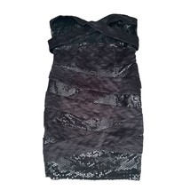 Arden B. Womens Strapless Black Sequin Bandage Mini Dress Size Medium M NWT - $29.67