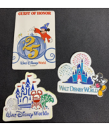 Lot of 3 Vintage Walt Disney World Magnets Guest of Honor Castle 25 years - £9.66 GBP