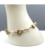 Vintage HG Heart Link Bracelet, 12K Gold Filled with Seed Pearls, Henry ... - £59.36 GBP