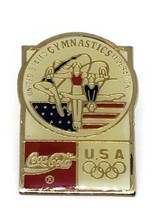 Coca Cola USA Olympics Gymnastics Federation Lapel Hat Pin - $20.62