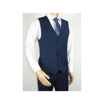 Men Suit BERLUSCONI Turkey 100% Italian Wool Super 180's 3pc Vested #Ber16 Navy image 9