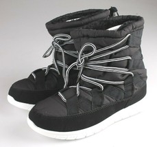 New Rue 21 Ladies Black Lace Up Inner Faux Fur Sneaker Winter/Snow Boots... - $14.99