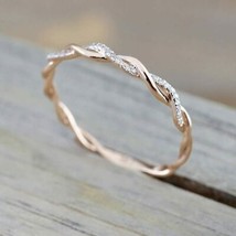 14 Karat Roségold über 0,50 ct Rundschliff-Diamant Twist Rope Ring - £58.91 GBP