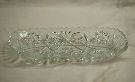 Prescut Clear by Anchor Hocking 12" Rectangular Tray Pressed Star Fan De... - $26.72