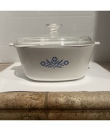 Vintage Corning Ware Blue Cornflower P-2 1/2-B Qt Casserole Dish Lid 2.5... - $19.09