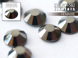 Swarovski Flat Back (NON HOTFIX) Hematite Rhinestones SS10Ø3.0mm (100 Pcs/Bag) - £5.46 GBP