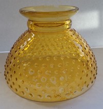 Vintage Amber Yellow Hobnail Glass Table Banquet Student Lamp Light Shade - $28.71