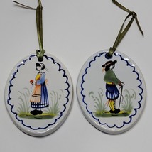 Rare - Henriot Quimper France Noel 1980 Ornament Set of 2 - £36.82 GBP