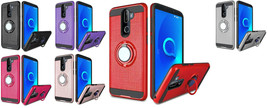 Tempered Glass + Ring Stand Hybrid Cover Case For Alcatel 3V (2019) 5032W  - £6.29 GBP+