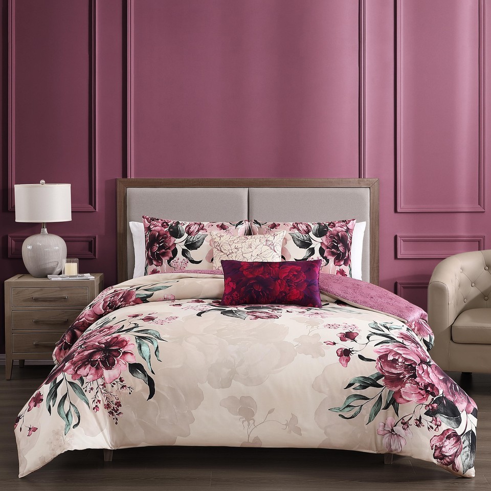 Bebejan Floral Elegance 5 Piece Reversible Comforter Set - $229.87