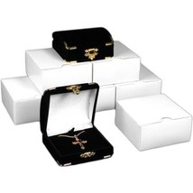 6 Pendant Gift Boxes Black Flocked Jewelry Case Display - £14.12 GBP