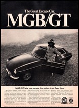 1969 MG MGB MGB/GT Coupe Vintage Print Ad Great Escape Wire Wheels Wall Art - £8.46 GBP