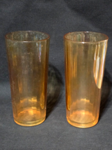 Vintage JEANNETTE Optic Panel DEWDROP MARIGOLD 15oz Iced Tea Glass - Pai... - $445.62 MXN