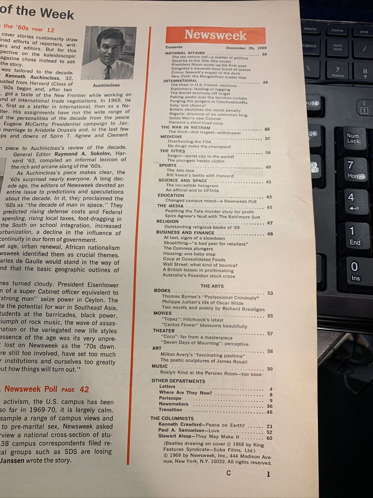 Newsweek December 29 1969 Good Bye 60s Kennedy Martin Luther King Jr Space Race Item image 4