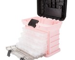 Pink Tool Box  Durable Tackle Box Organizer with 4 Compartments for Hard... - £37.65 GBP