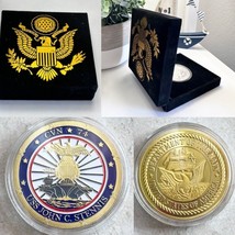 Us Navy Uss John C. Stennis CVN-74 Challenge Coin With Velvet Case - £15.45 GBP