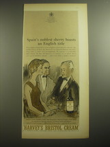 1958 Harvey's Bristol Cream Sherry Ad - Spain's noblest sherry boasts - $18.49