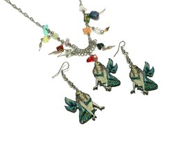 Mia Jewel Shop Mermaid Graphic Dangle Earrings and Matching Multicolored Chip St - £14.23 GBP