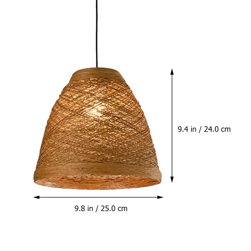 Restaurant Bar Rattan Woven Chandelier Handmade Bamboo Ceiling Lamp Lamp Cafe Lo - £156.40 GBP