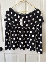 Loft Outlet Women’s Polka Dot Off Shoulder Cowl Tunic Top Medium - $28.05