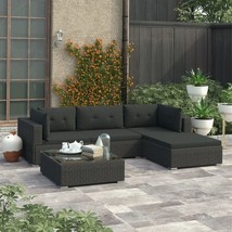 Outdoor Backyard Patio 5 Piece Poly Rattan Furniture Lounge Set With Cus... - $446.48