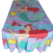 Vintage 1989 Disney The Little Mermaid Twin Size Flat Bed Sheet Fabric - £19.26 GBP