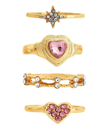 Heart Ring Set, Set of 5 - $30.41 CAD