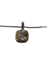 ATI Sterling Silver Huge White Sapphire (Lab Made) 17” Necklace Cable DY Style - £19.95 GBP