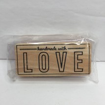 Horizon Group USA &quot;Handmade with Love&quot; Stamp Wood Rubber - £6.28 GBP
