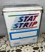 Vintage Adhesive Bandages Stat Strip TIN Hinged Nat’l Patent Medical Dayville CT - £34.87 GBP