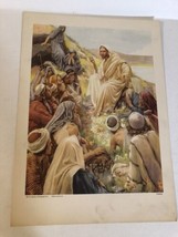 1959 Vintage Church Lithograph Jesus The Best Teacher 12 1/2” Tall - $7.91