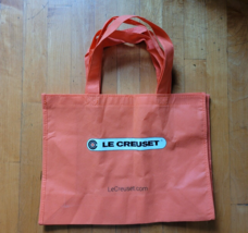 LE CREUSET Medium Orange Eco-Friendly Reusable Shopping Gift Bag Tote 16x12x5.5 - £9.44 GBP