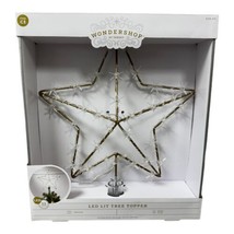 11.75in LED Lit Star with Bulb Bursts Tree Topper Gold Wondershop 33 lights - $19.79