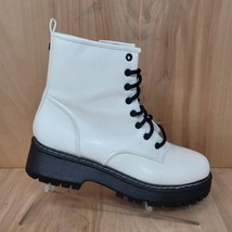 Steve Madden NYC Womens Ankle Boots Sz 11 M White Black Lug Chunky Combat Boots - £41.81 GBP