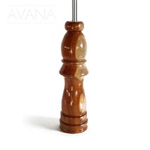 Hand Carved African Vintage Iroko Wood Chess Piece Table Lamp D11cm x H60cm - £175.60 GBP
