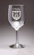 O&#39;Kelly Irish Coat of Arms Wine Glasses - Set of 4 (Sand Etched) - £53.81 GBP