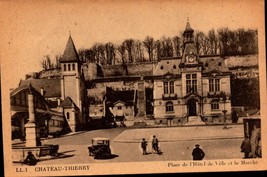 Château-Thierry Place de l&#39; Hotel de Ville et le Marche rppc postcard1920&#39;s bk44 - £2.38 GBP