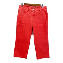Lee Womens 8P Classic Fit Jeans High Rise Capri Crop Coral Embellished Denim  - £15.37 GBP